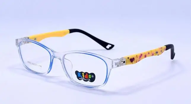 C7 Clear Blue Yellow Детская оптическая оправа, детские очки для девочек, оптическая оправа, прозрачная, по рецепту, гибкая TR Oculos de Sol Infantil 8803 - Цвет оправы: C7 Clear Blue Yellow