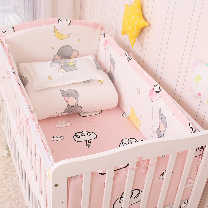 crib sheet and bumper set