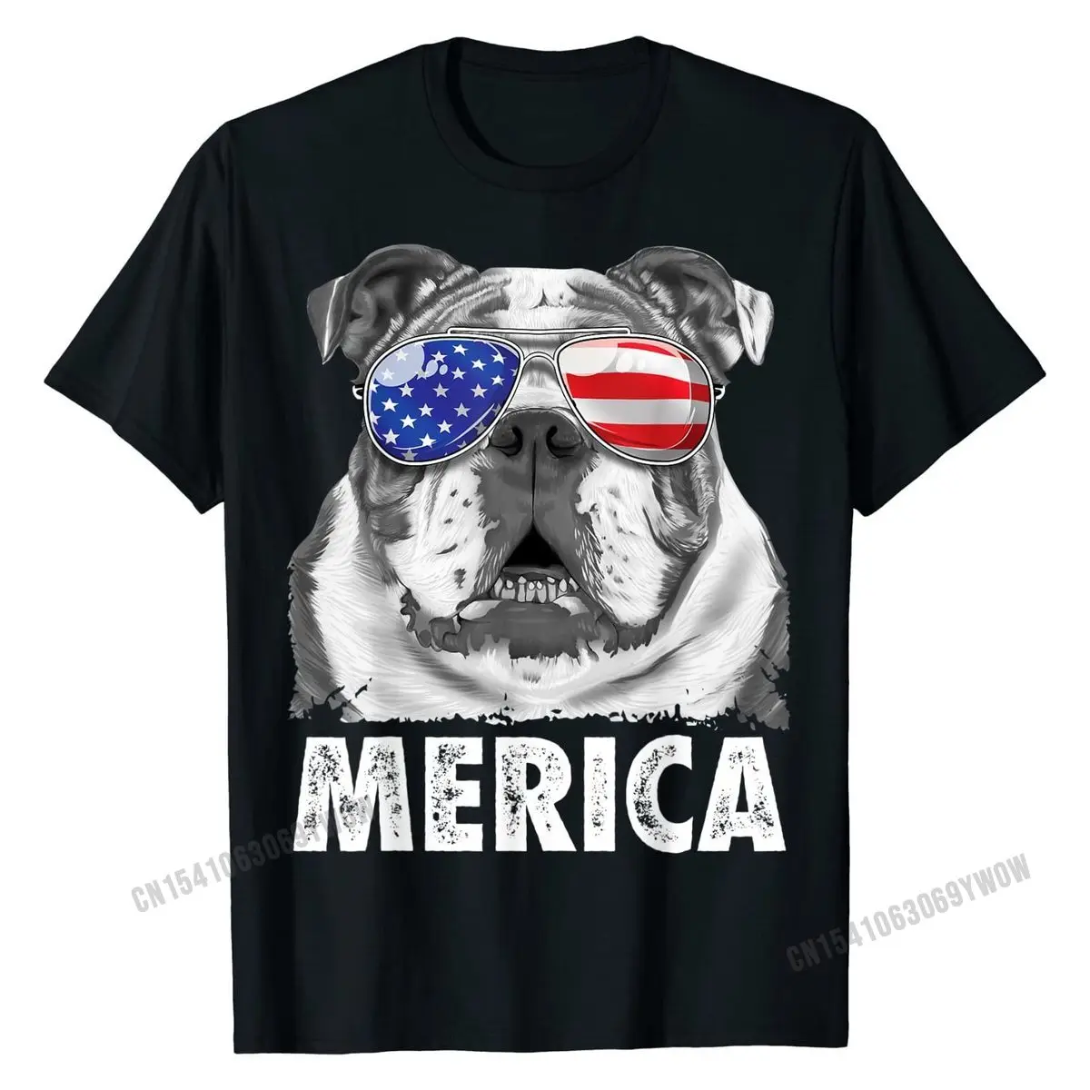

English Bulldog 4th of July Shirts Merica Men Women USA Flag T-Shirt Fashionable Tops Tees Cotton Men T Shirt Fashionable Plain