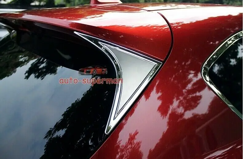 S. Стальной задний спойлер боковое окно хромированная крышка для хэтчбека Mazda3 2014