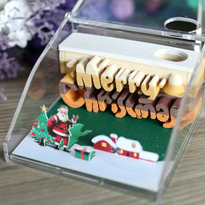 NO.8 133 Sheets Omoshiroi блок 3D блокноты для заметок Новинка винтажные здания автомобиль Рождество Хэллоуин бумага для заметок - Цвет: NO.8 133 Sheets