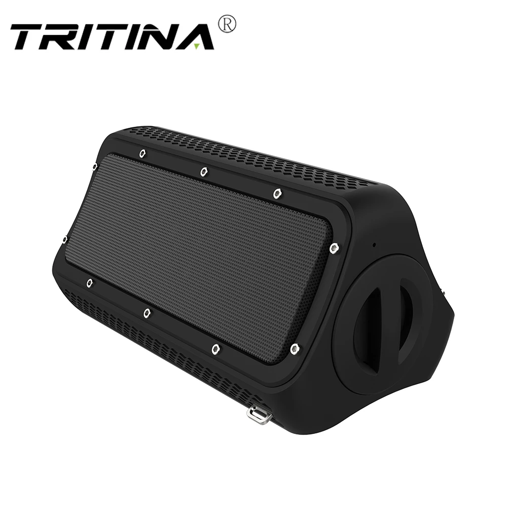 Tritina портативный bluetooth-динамик с микрофоном, водостойкий душ, встроенное зарядное устройство для смартфона, 20 Вт Двойной драйвер с усиленным басом - Цвет: Черный