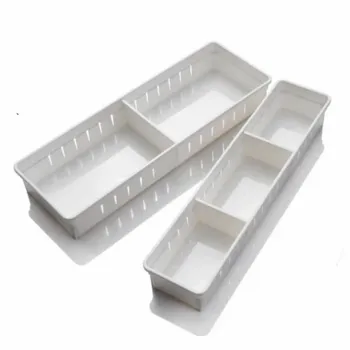 

Home Simple White Drawer Organizer Kitchen Board Divider Adjustable Storage Box Drawer Organizer Clothing Underwear Box PF9185