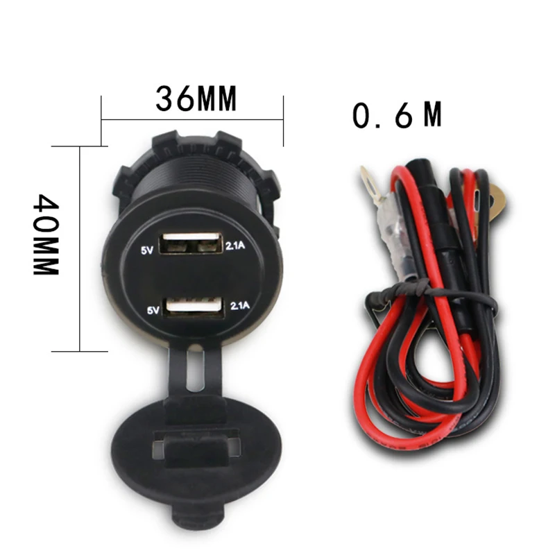 4.2A автомобиля 2 Порты и разъёмы Dual USB зарядное устройство адаптер гнездо для автомобильного прикуривателя светодиодный вольтметр с Водонепроницаемый Крышка для DC 12 V-24 V автомобилей транспортных средств