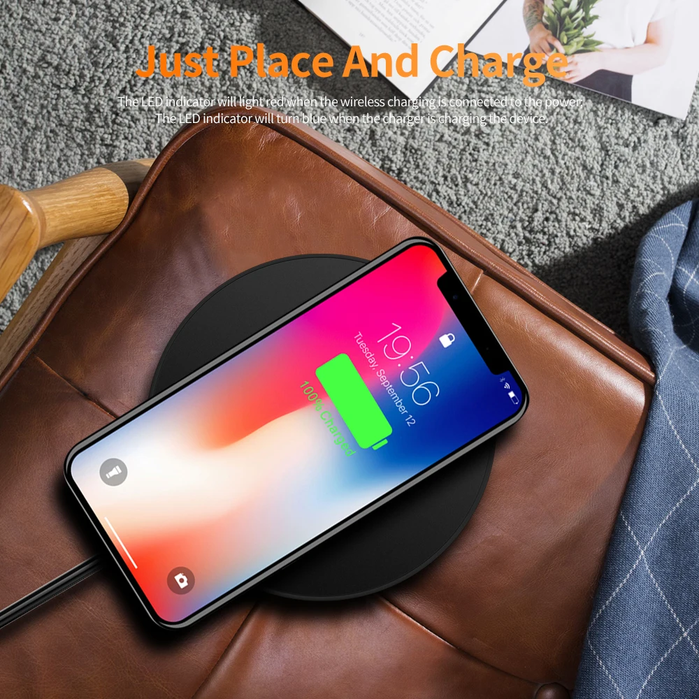 Udyr 10 Вт Быстрое беспроводное зарядное устройство для iPhone X Xs Max 11 Pro Airpods USB беспроводной зарядный коврик приемник для samsung S9 S10 Note9 LG