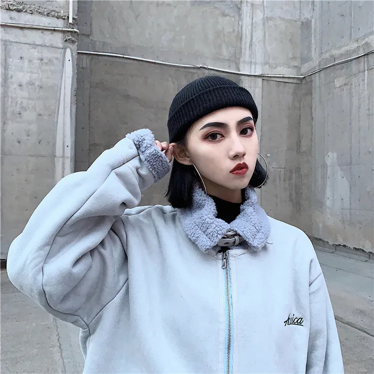 Neploe корейский Harajuku стиль Bf Толстая куртка отложной воротник лоскутное с длинным рукавом локомотив Chaqueta унисекс свободные Jaqueta