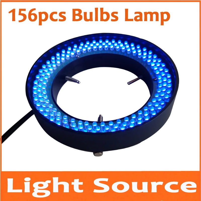 

Blue Light 156pcs 8W Lab LED Adjustable Zoom Stereo Biological Microscope Light Source Ring Lamp 90V-264V 81mm Inner Diameter