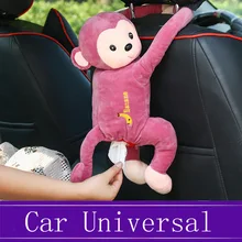 Милая креативная бумажная коробка для салфеток с изображением обезьяны из мультфильма для офиса и дома, переносная бумажная коробка для салфеток, 1 шт