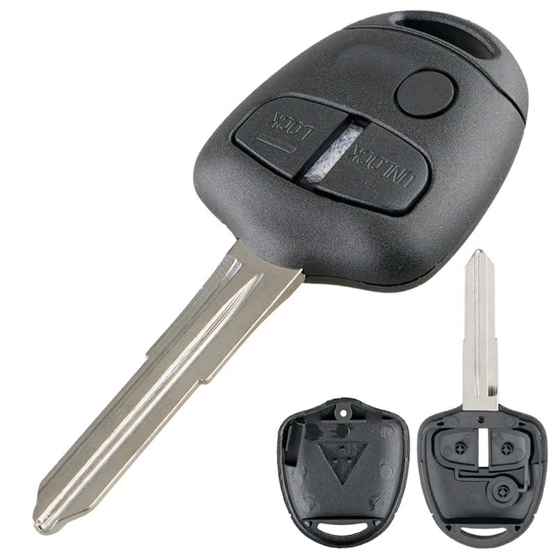 3Buttons Remote Key Fob Case Shell w/Blade Replacement For Mitsubishi Outlander 