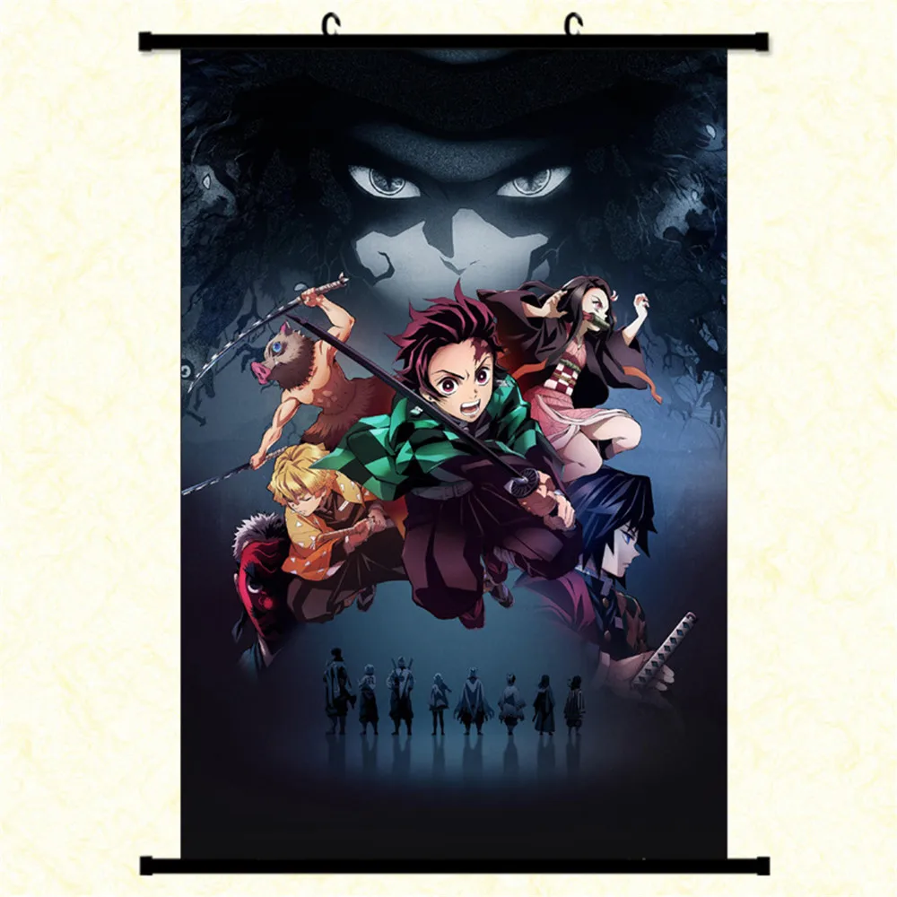 Demon Slayer фигурка аниме Kimetsu no Yaiba Kamado Tanjirou Kamado Nezuko постер фигурка для мальчиков и девочек домашний декор Figma подарок - Цвет: 40X60cm