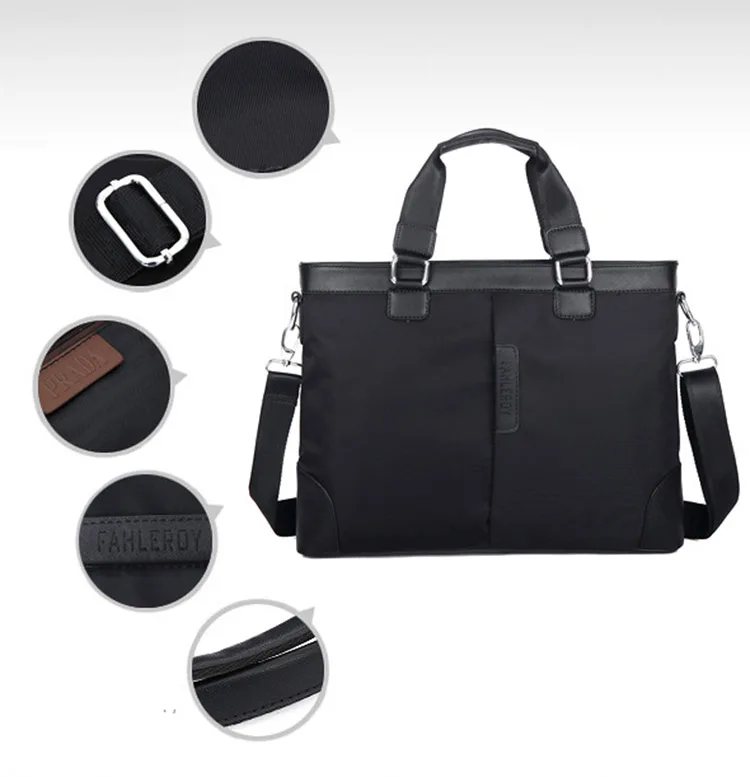 New Men's Briefcase Oxford and PU Leather Business Bag for Male Casual Shoulder Bags Travel Laptop Handbag Men Messenger Bags