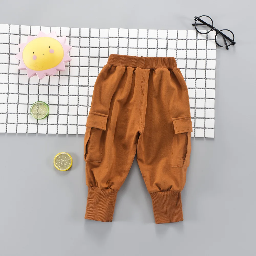 LOOZYKIT штаны для маленьких мальчиков и девочек одежда для детей новые осенние повседневные хлопковые брюки со шнуровкой и средней талией детская одежда