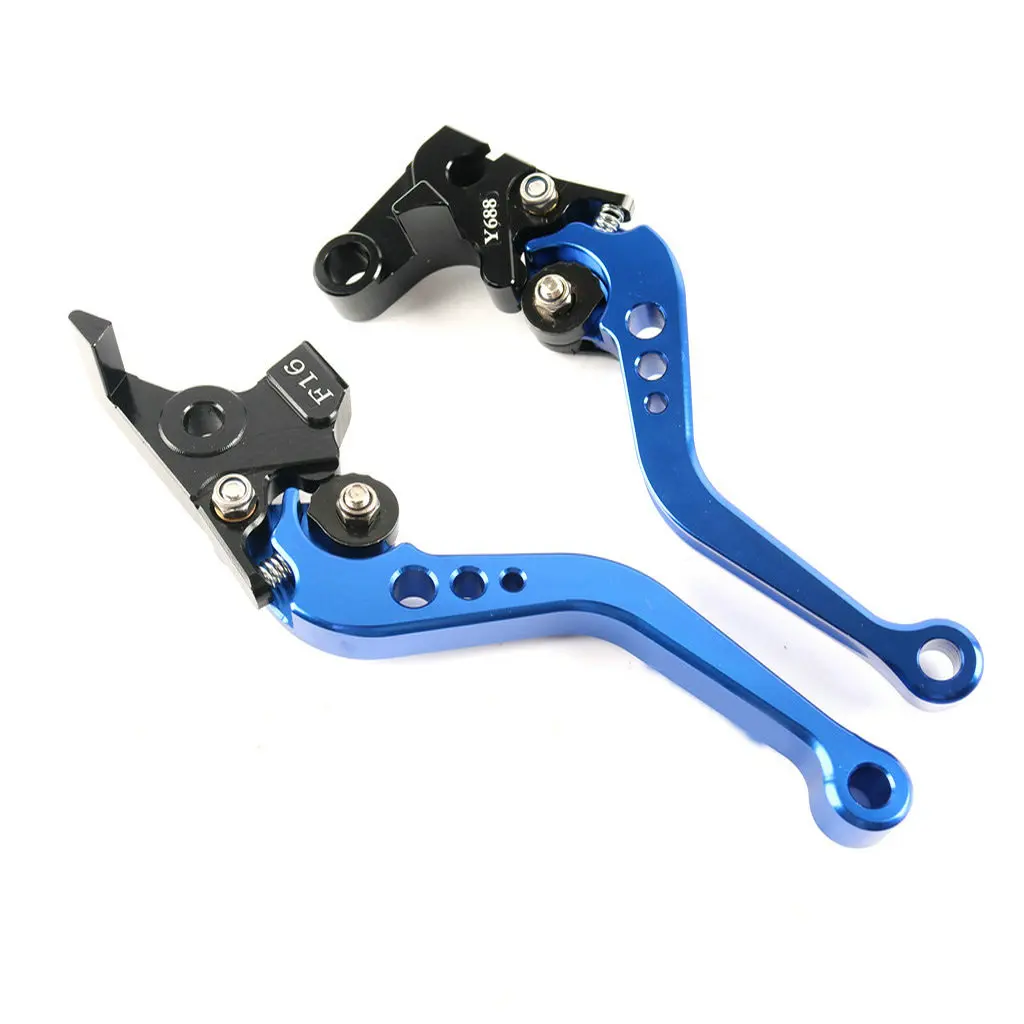 Adjustable CNC Aluminum Motorcycle Motorbike Short Brake Clutch Levers For SUZUKI HAYABUSA GSX1300R 2008 - Цвет: Blue