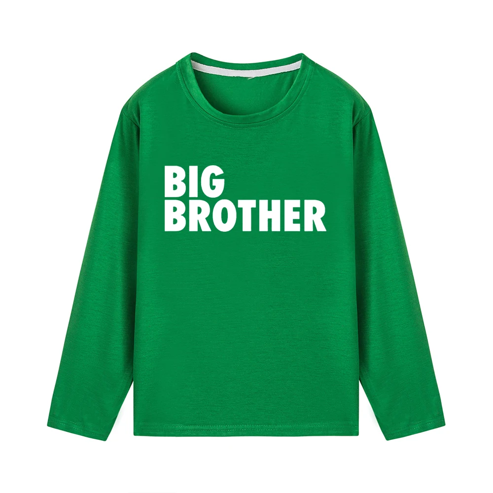 Детская черная футболка с надписью «Big Brother» осенняя одежда для мальчиков топы с длинными рукавами и круглым вырезом, детские футболки модные трендовые футболки - Цвет: 48Y8-KLTGN-