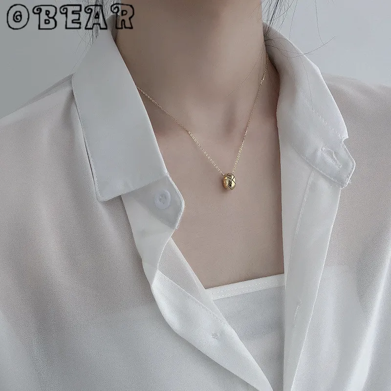 OBEAR посеребренное 2020 Новое геометрическое золотое ожерелье в форме шара для
