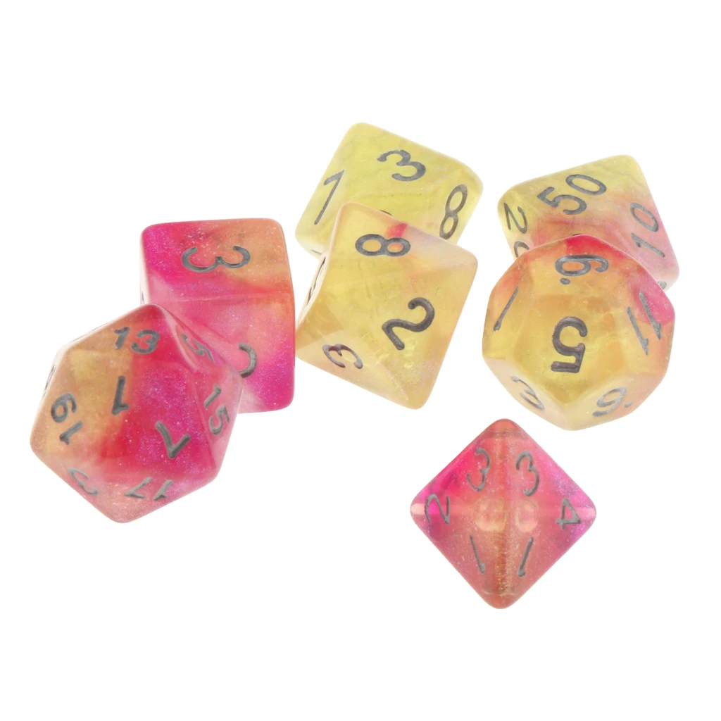 7Pc Multi-sided Dices Set D4-D20 MTG DND RPG Board Game Dice for D&D Roleplaying Party Casino Table Game Toy