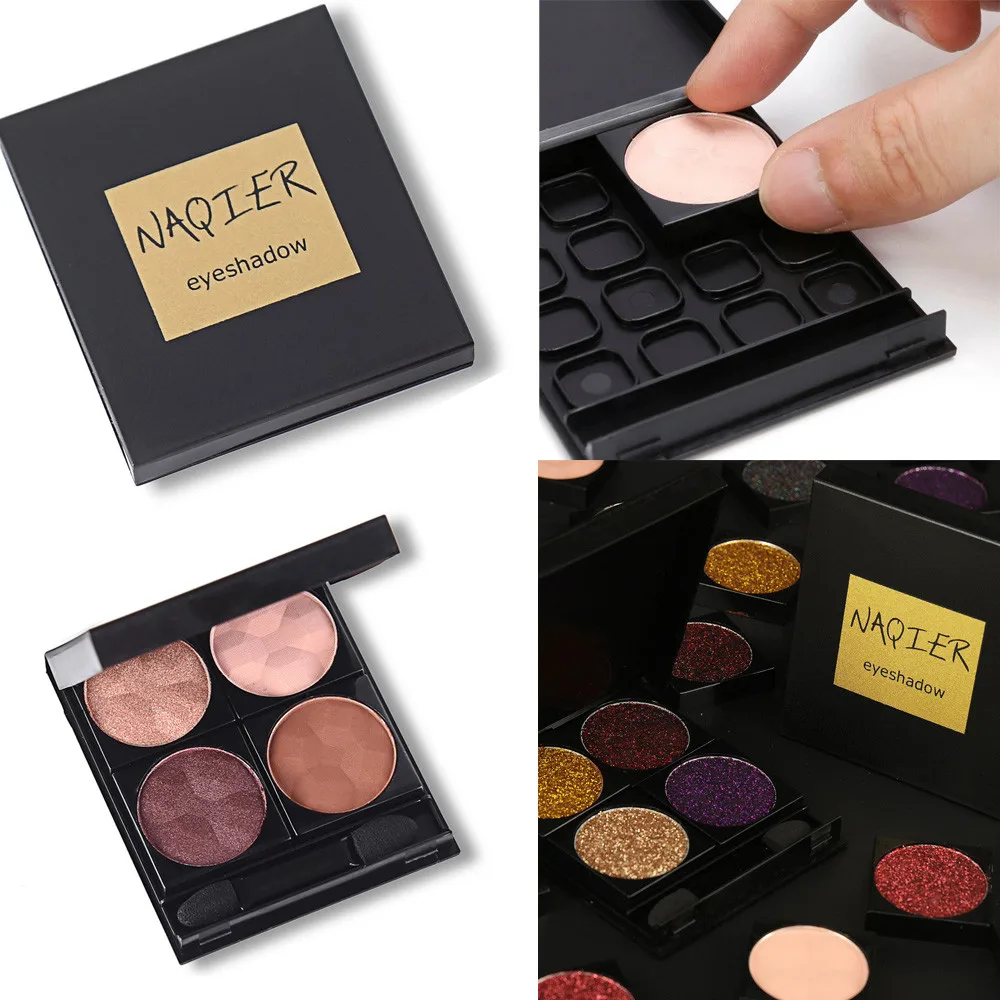 

4 card slot DIY eyeshadow Empty Plate dish Magnetic Palette Eyeshadow Lipstick Lash Glitter Diamond Powder Fundation Palette9.12