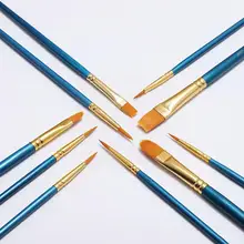 10pcs/set Watercolor Gouache Paint Brushes Different Nylon Shape Painting Hair Set Tip Pointed Supplies Brush Round Art Y5s5