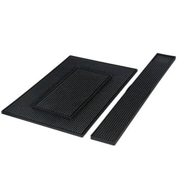 

Non-Slip Bar Rubber Mat PVC Pad Coaster Kitchen Placemat Bar Rectangle MaRt Cup Mug Set Waterproof Bar Accessories, 3PCS