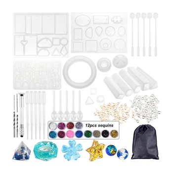 

Resin Casting Molds Tools Kit Mould DIY Accessories for Crafts Silicone Epoxy Mold PAK55