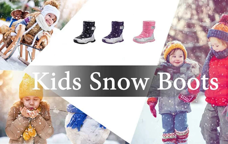 BAOLESEM; зимние детские ботинки; детские зимние ботинки; Водонепроницаемая теплая детская обувь; ботинки до середины икры; теплая мягкая плюшевая зимняя обувь