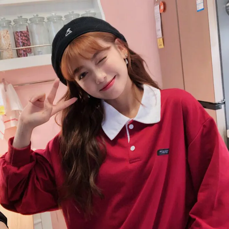 Толстовки для женщин с буквенным принтом Ulzzang Kawaii мягкий свитшот для девочек Свободный корейский стиль тонкая модная простая женская одежда повседневная