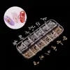 1 Boxed 12 Grids Rose Gold 3D Alloy Metal Nail Rivets Charms Nail Studs Nail Ornament Heart Star Moon Cross Nail Art Decorations 5