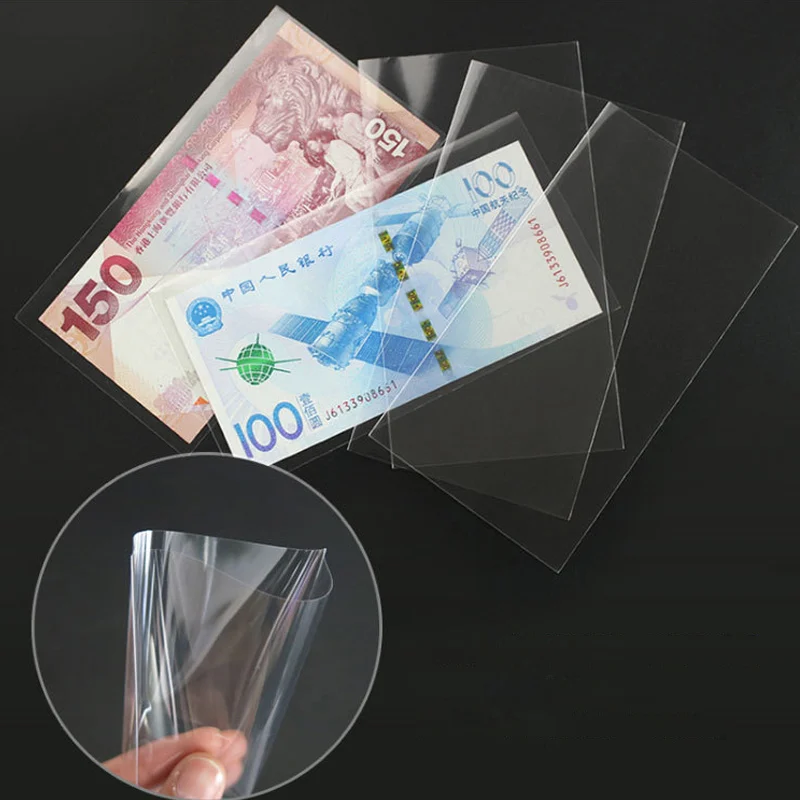 Портативный прозрачный ПВХ страницы монет Альбом сумки для хранения банкнот держатель пластиковая коробка 100 шт 17,5*8,5 см бумажный защитный мешок для денег