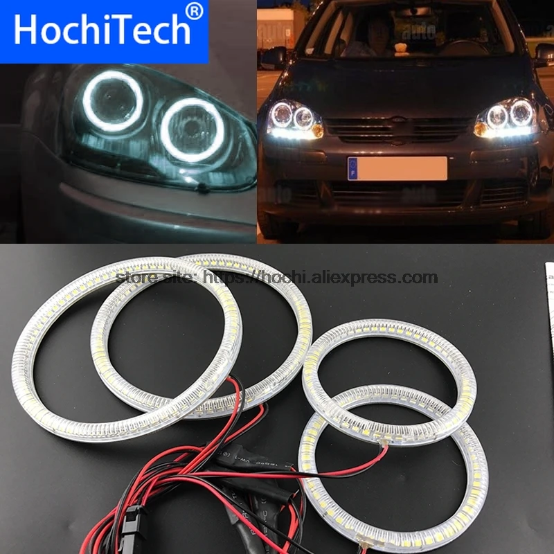 Ультра яркий SMD белый светодиодный ангельские глазки 1600LM 12V halo ring kit для Volkswagen VW Golf
