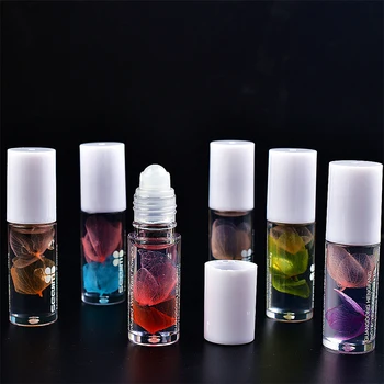 

HOT! Crystal Lipstick balm Nutritious Clear Roller Ball Dried Flower mask care essence Lasting Moisturizing gloss lips Oil TSLM1