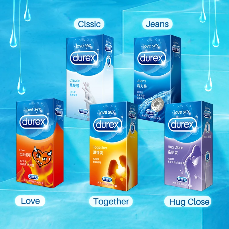 Durex Condoms 4 Types Sensation Value Ultra Thin Lubricated Sex Products Natural Rubber Latex Penis Sleeve