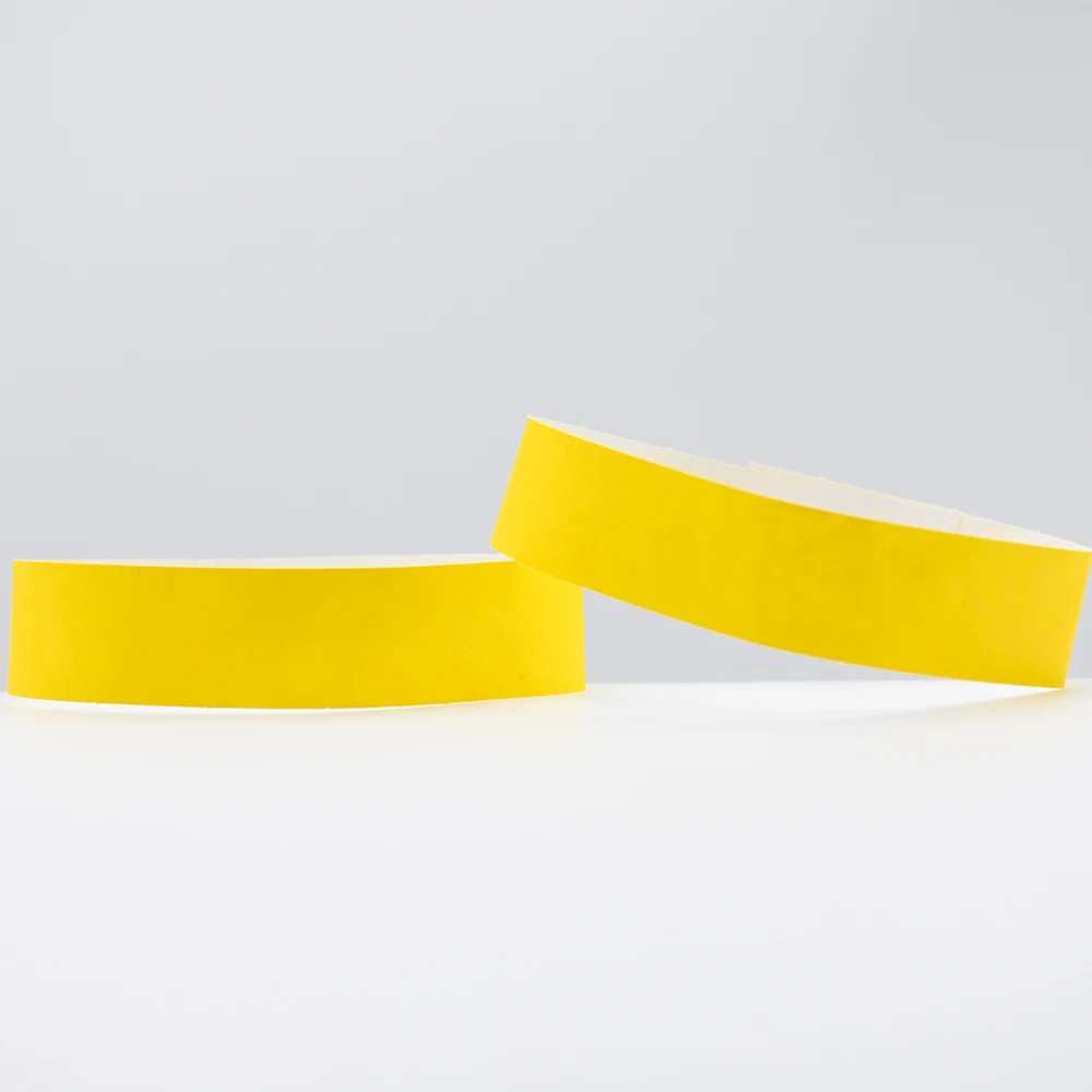 100 шт 3/" Тайвек бумажные браслеты одноразовые водонепроницаемые идентификационные метки браслет для мероприятий рекламные вечерние игровые площадки - Окраска металла: Yellow