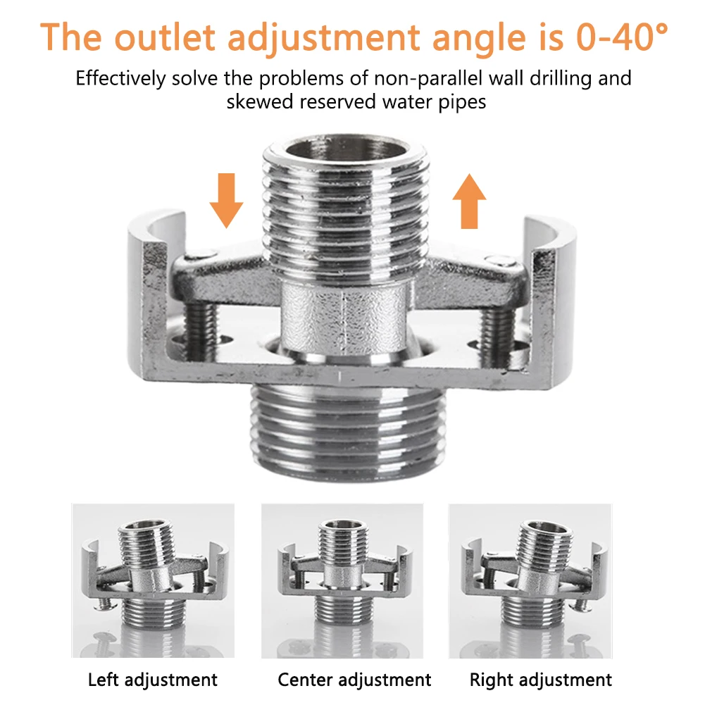 2pcs Universal Home Hotel Angle Replacement Parts Lengthen Widening Wall Mounted Shower Faucet Adapter Width Adjustable