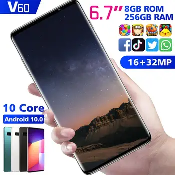 

New V60 Cellphone Global Version 6.7 Inch Full-screen Ultrabook Mobile Phone 8G 256G GPS 4G5G Network Wifi NFC