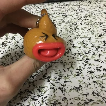

20pcs/Lot Squishy excrement shit keychains with red mouth stress reliever fun antistress toys for children
