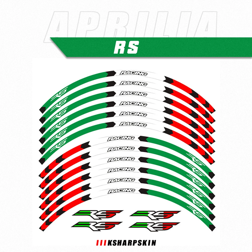 12 Strips Motorcycle Reflective decals Wheels Moto Rim Stickers decoration Styling rim sticker For Aprilia RS rs125 rs 125 | Автомобили и