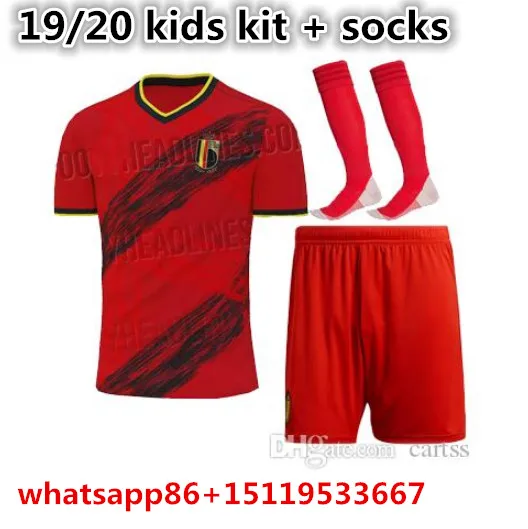19, 20, Детский комплект, домашняя Красная футболка R. LUKAKU E. HAZARD kompani Belgium, Детская футболка M. DEMBELE, евро, Бельгийская Футбольная Футболка - Цвет: kids