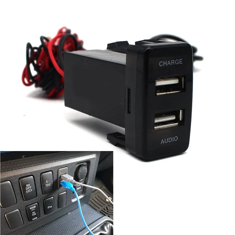 Разъем USB с аудио разъемом для Toyota Vigo серии (USB порт + аудио)| |