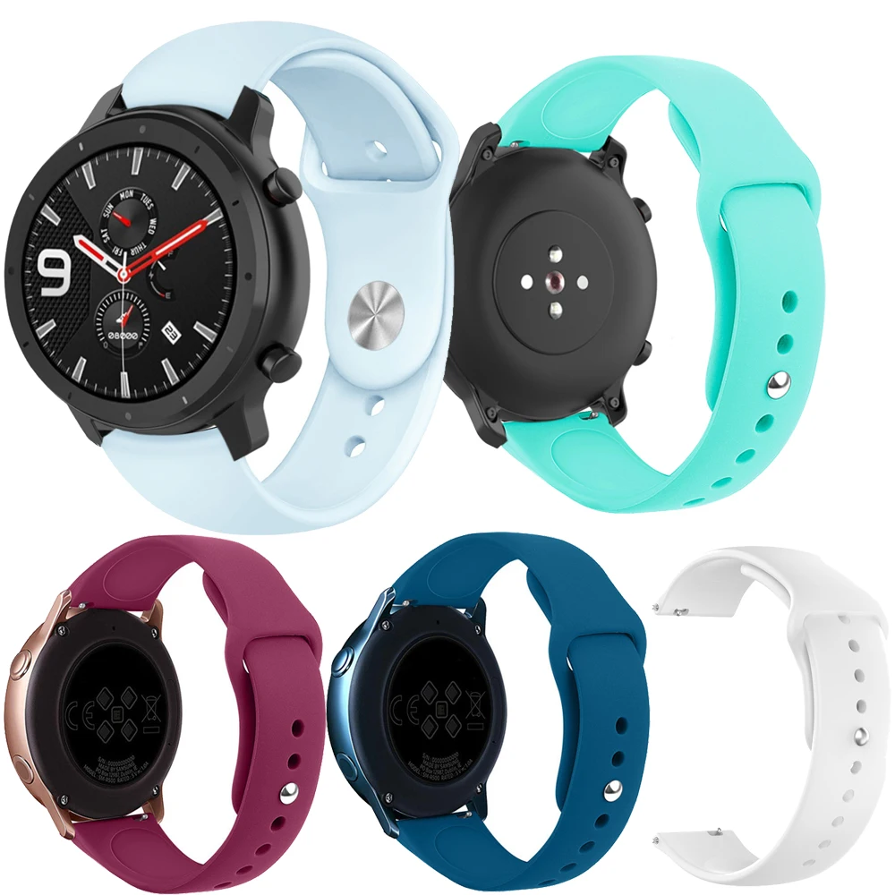 Мягкий ремешок cilicone для Xiaomi Amazfit Stratos 2 2S 3 /Pace/ GTR 47 мм часов Huawei GT2 Galaxy Watch 46