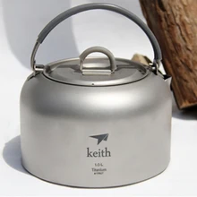 Кит 1L походный чайник на открытом воздухе Кофе походный чайник Титановая посуда Туристическая посуда открытый набор для пикника