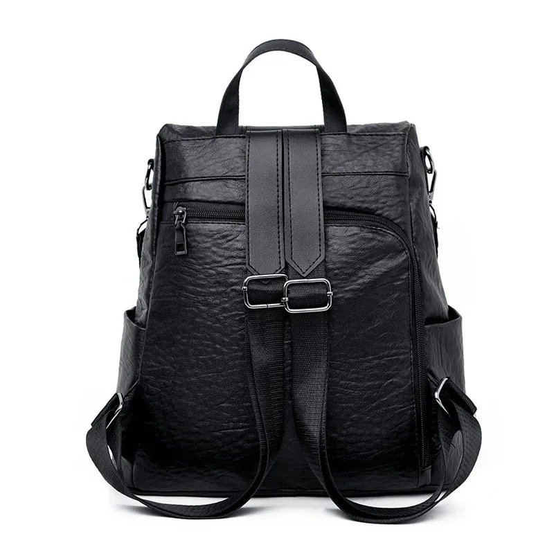 Модный повседневный женский рюкзак из искусственной кожи с защитой от кражи, высокое качество, винтажные рюкзаки для женщин, большая вместительность, школьная сумка через плечо