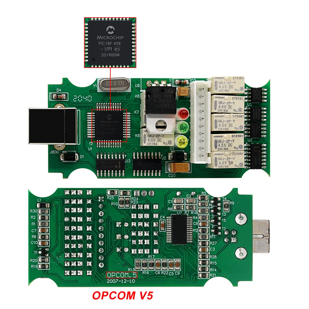 OPCOM V5 с реальным чипом PIC18F458 FTDI прошивка V1.59 OP COM V1.99 для диагностического