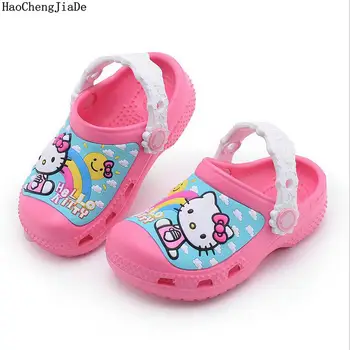 

Kids Summer Breathable Beach Sandals Slippers kt cat Cartoon Sandals Boys Girls Beach Hole Baby Outdoor Anti-collision Shoes