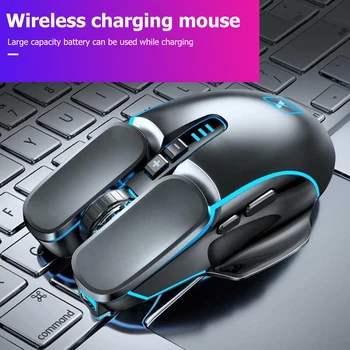 

M215 2.4GHz Wireless Gaming Mouse USB Receiver Rechargeable 800-2400 DPI Optical 4-Color 6 Button Mice for Desktop Laptop PC