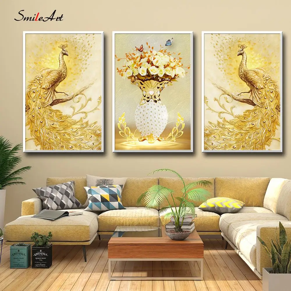 

Beautiful peacock Posters Canvas Wall Pictures Fashion Wall Pictures For Living Room Home Decor Cuadros