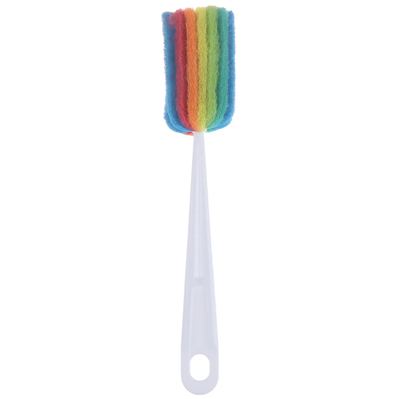 Rainbow Радужная цветная щетка для чашки, кухонная Чистящая губка, щетка для бокалов бутылок для чая, кофе, очиститель стекла, семейные щетки для мытья, инструменты - Цвет: Rainbow