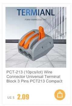 PCT-214(10 шт./лот) Быстрый Соединительный разъем блок 222-414 Универсальный компактный провод разъем проводки 4 Pin один в три выхода