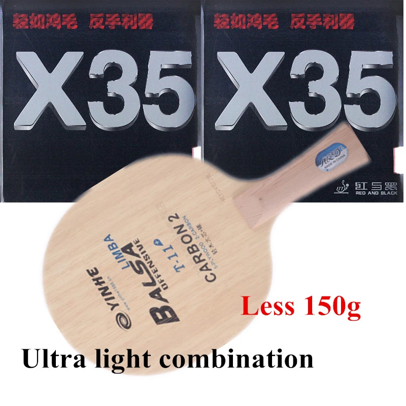 Yinhe T11+ Super Light Table Tennis carbon fiber Table Tennis Blade With rubbers Sunflex X35 for