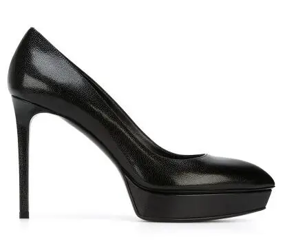 Black 10.5cm Новинка; сезон осень; женские классические туфли-лодочки на очень высоком каблуке 12,5 см; туфли из натуральной кожи на тонком каблуке; офисные женские туфли на шпильке с закрытым носком; сезон весна - Цвет: Black 10.5cm