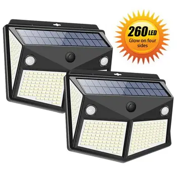 

Solar Light Double Sensor Head Garden Wall Light Street Light Durable IP65 Waterproof 4-Sided Luminous Human Body Sensor Lights